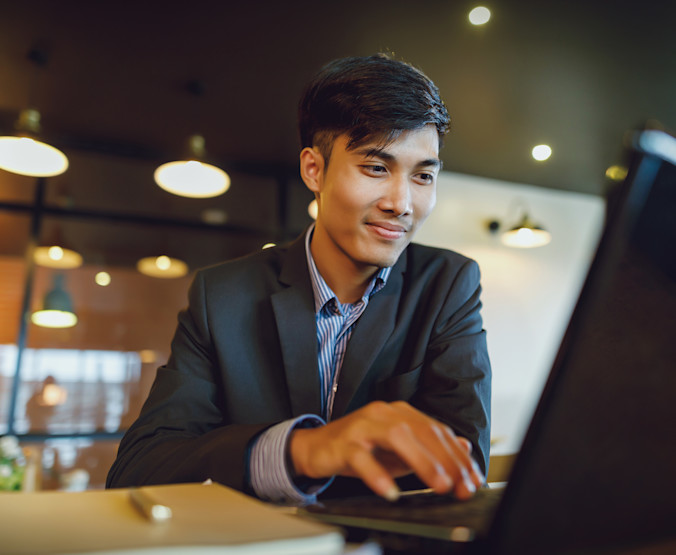 Man using computer