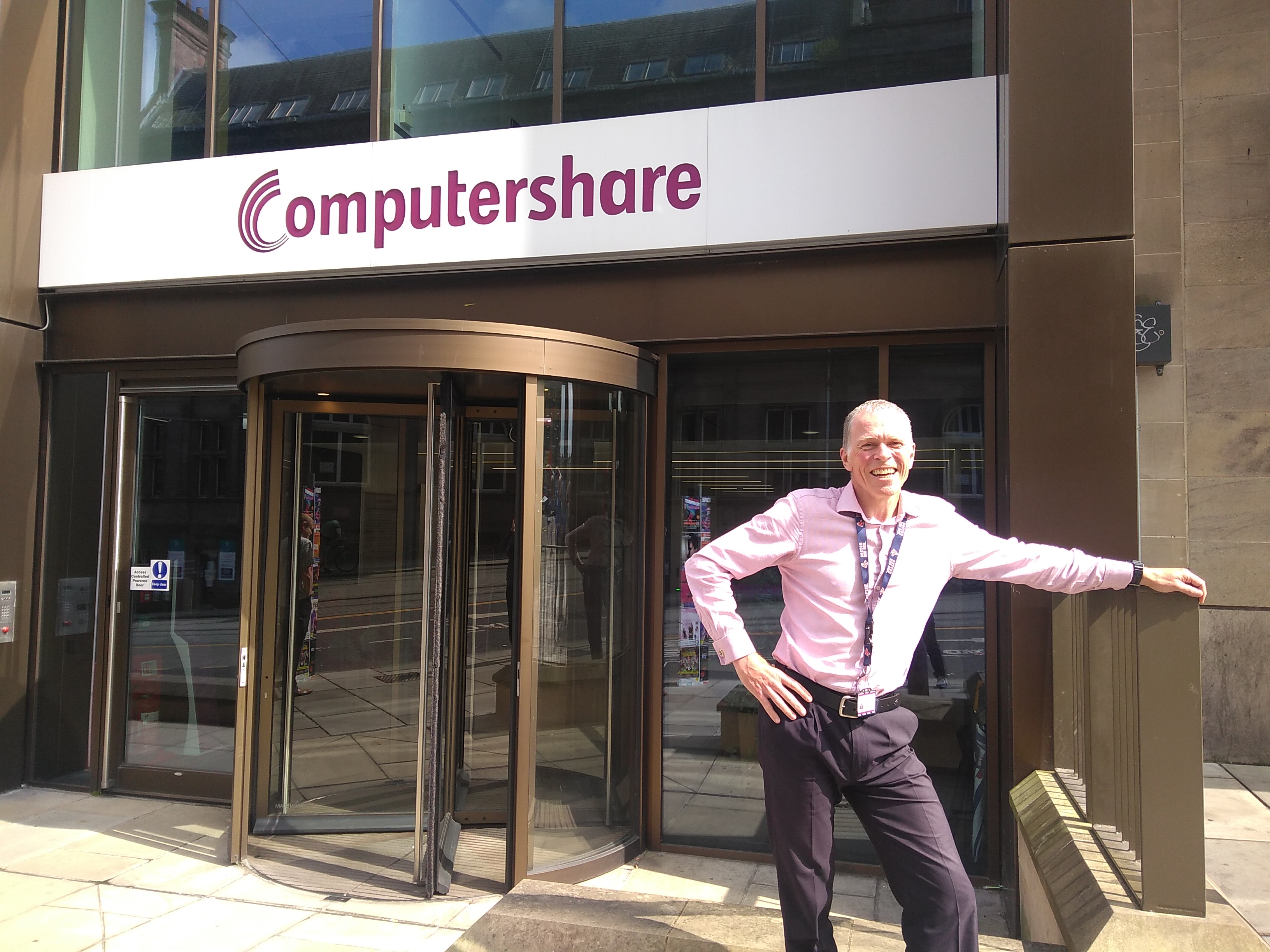 Christopher Hill outside Edinburgh office