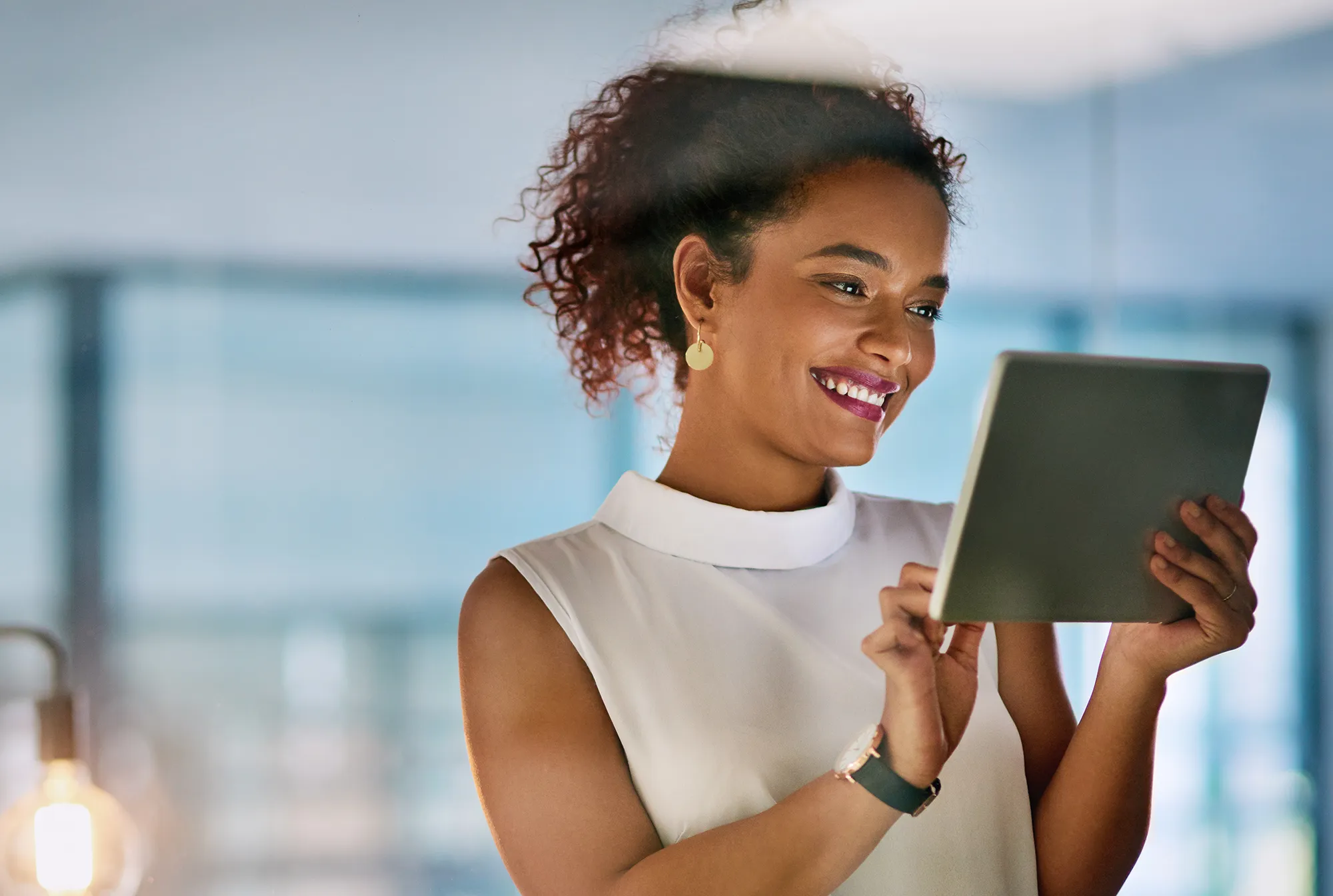 Ground level view of skyscraper buildings