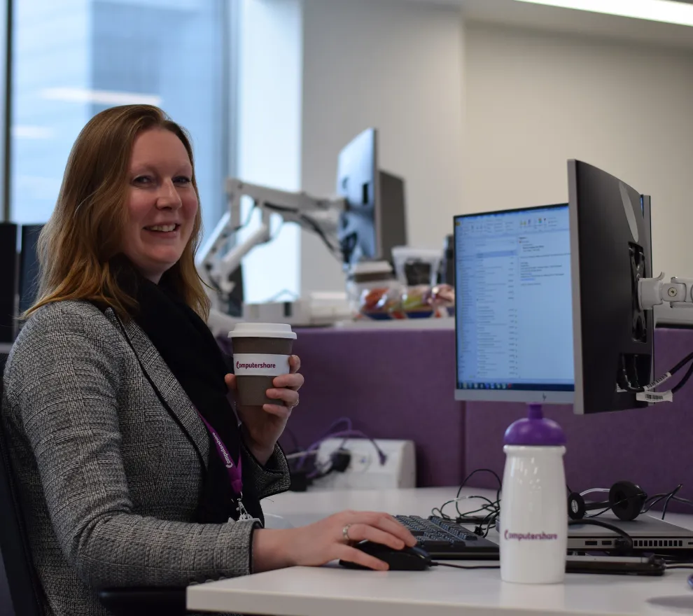Employee sat in the office