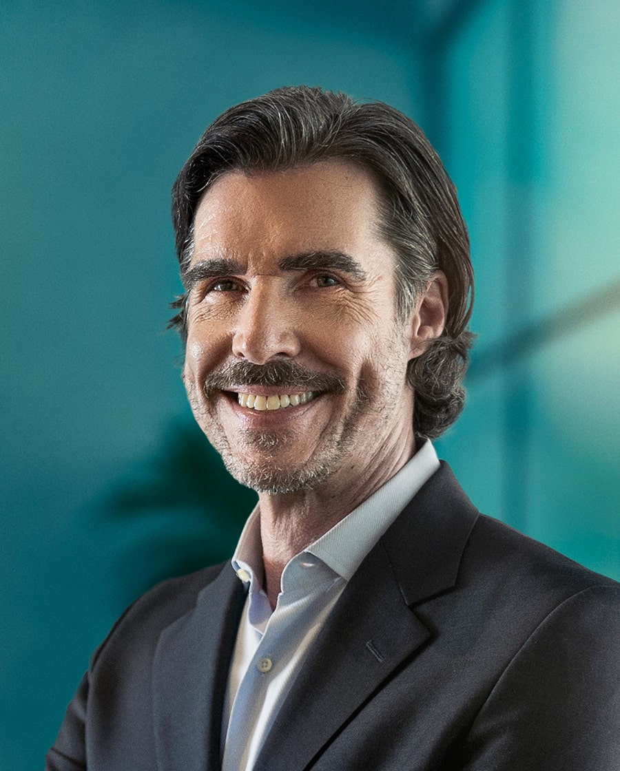 Smiling business man in an office