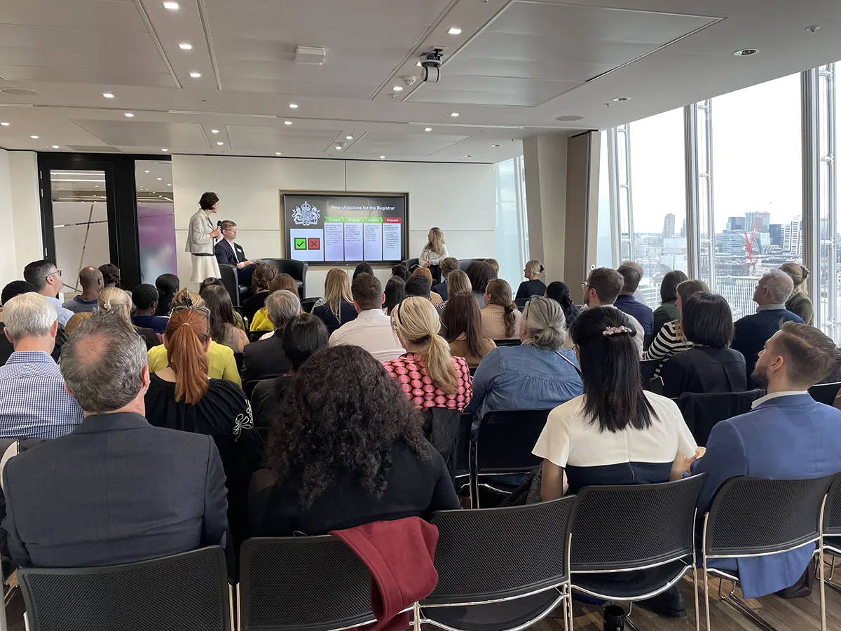 Image of The audience listens on to Computershare’s key speakers