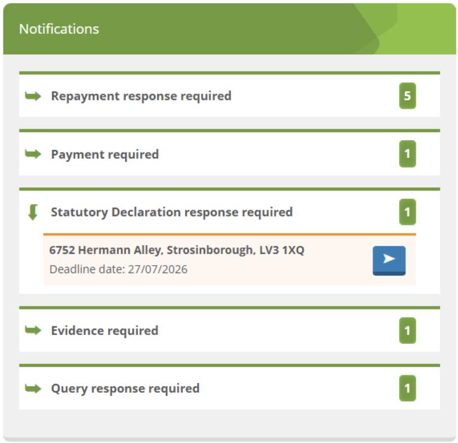 DPS account notifications