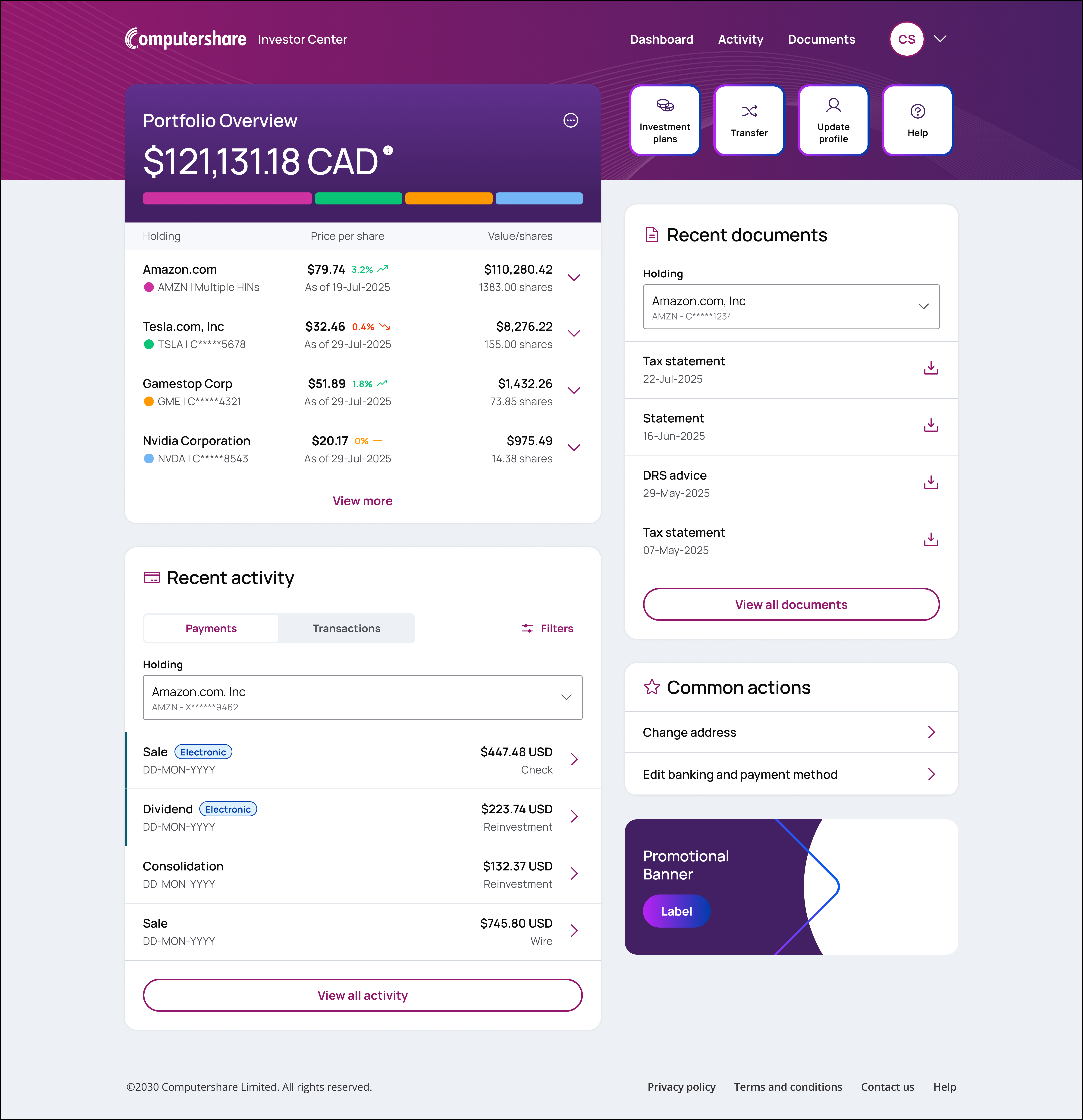 Investor Centre screenshot