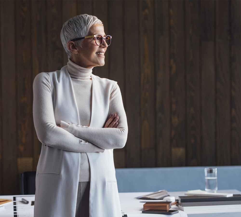 Female Engineer Wearing Long White Vest