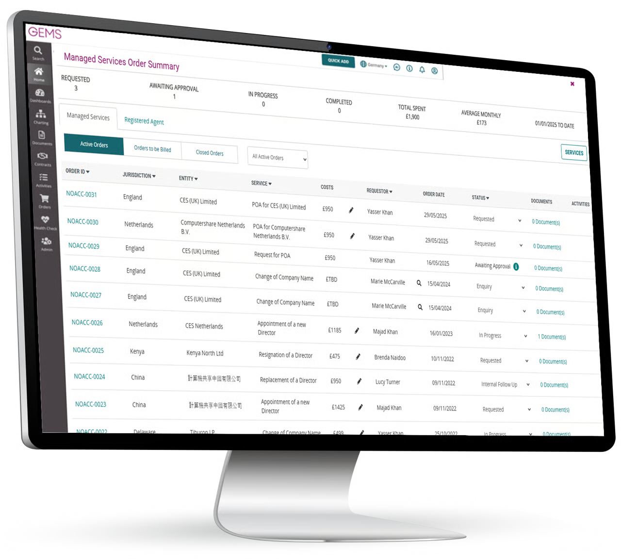 GEMS dashboard screenshot 1