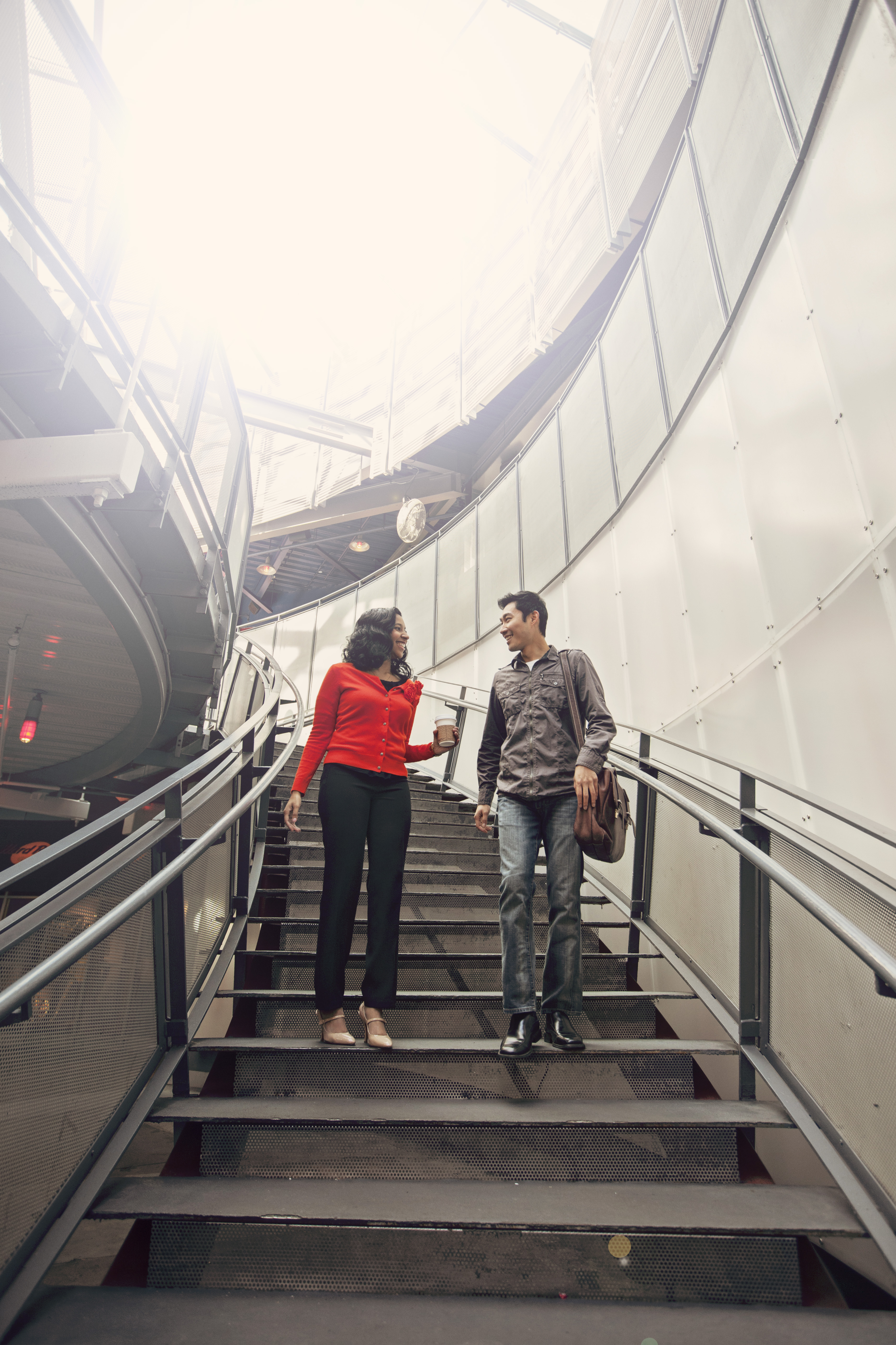 chitchatting at stairs