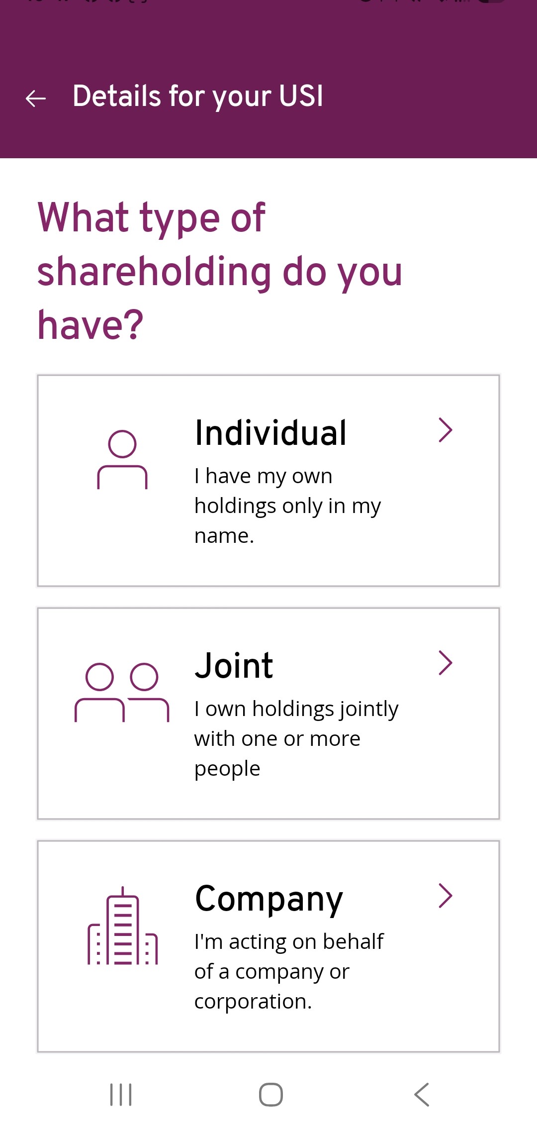 Choose ‘Individual’