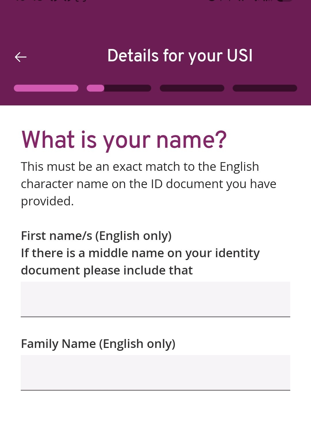 Enter surname