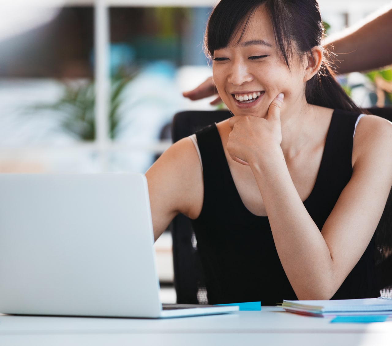 Woman looking into Cross-border solutions