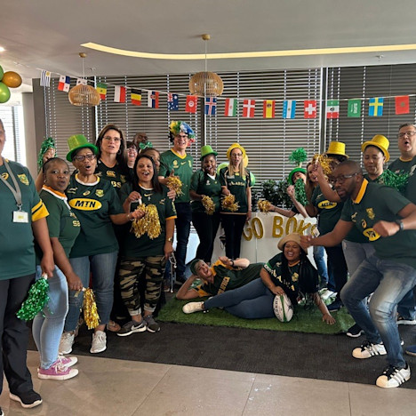 South Africa team - Rugby World Cup social Tile image of South Africa team - Rugby World Cup social