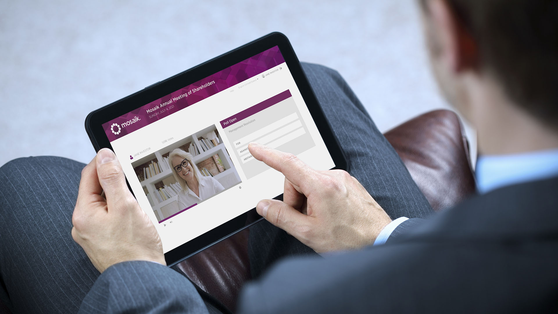 Business man working on digital tablet