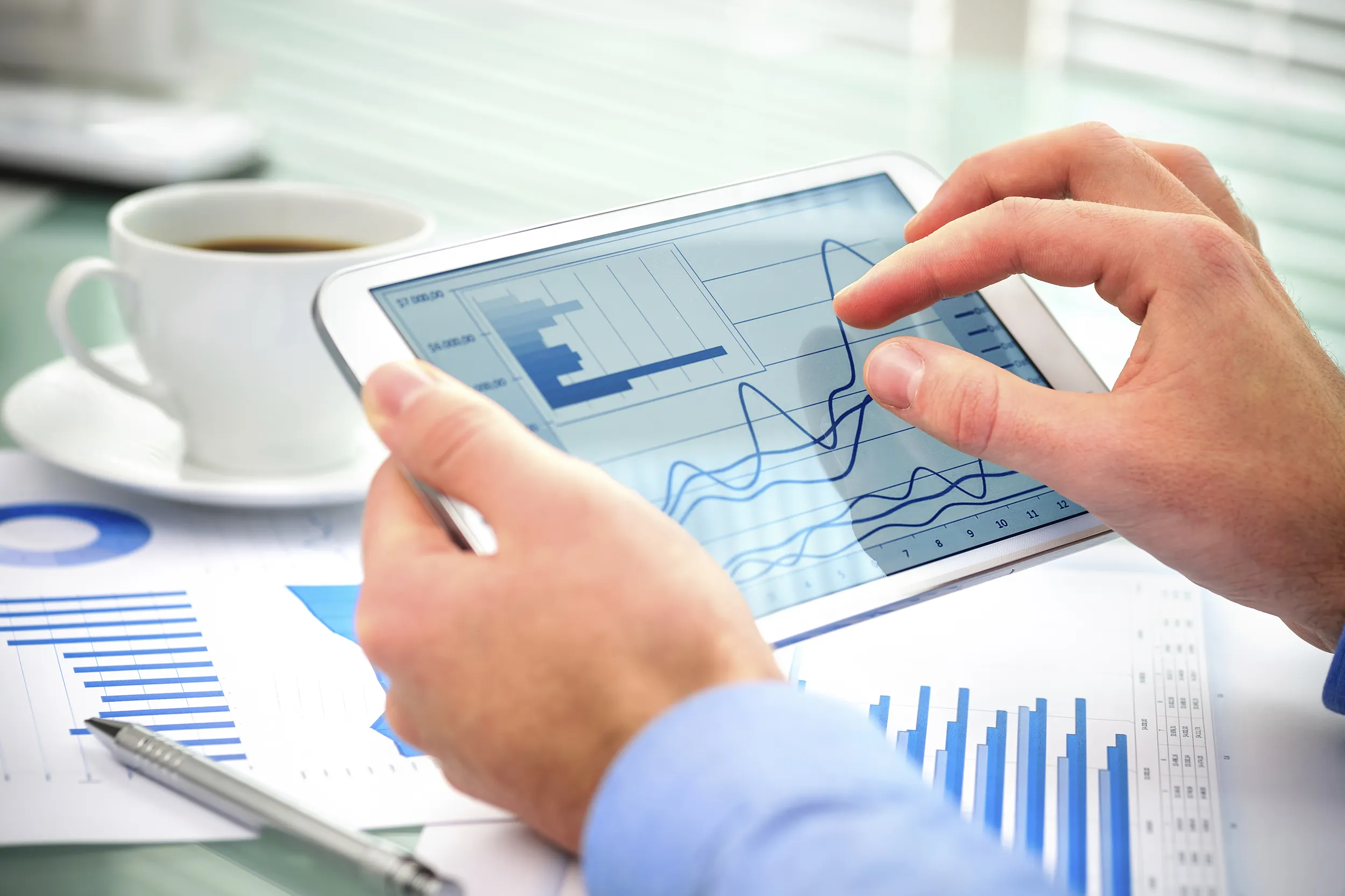 Businessman using digital tablet